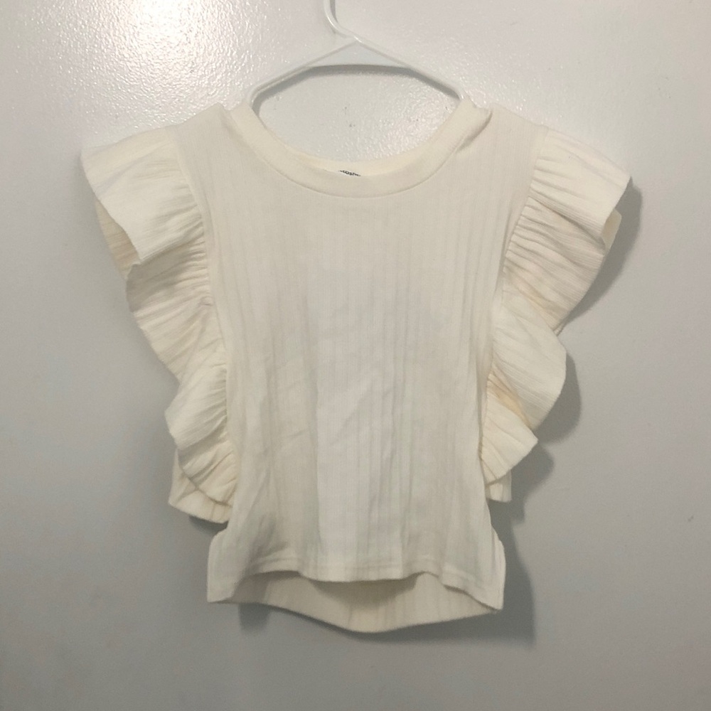 Mittoshop Cream Ribbed Knit Top
